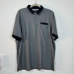 Travis Mathew Polo Shirt Mens Sz XL Gray Short Sleeve Golf Collared Pima Cotton